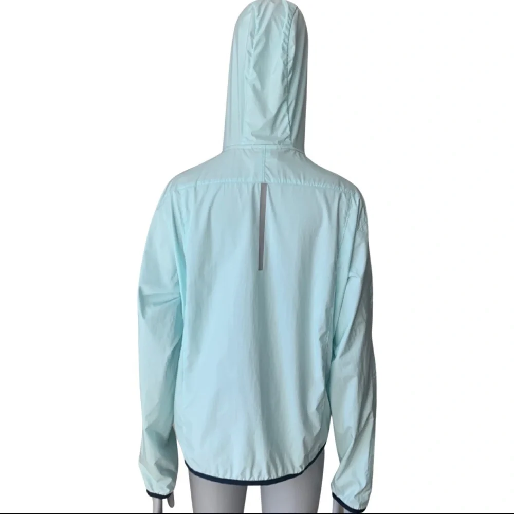 New Balance for J. CREW Windbreaker Hooded Jacket in Aqua Sky Lightweight Size S - Picture 10 of 16